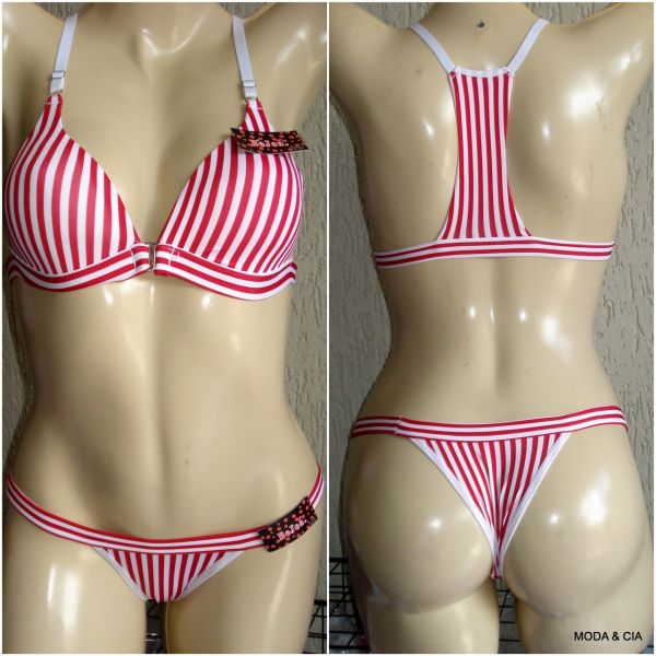 CONJUNTO ESTILO NADADOR LISTADO TAM. GG. REF 1633 VERMELHO