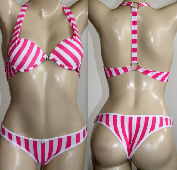COJUNTO NADADOR LISTRADO - PINK TAM. G REF: 257